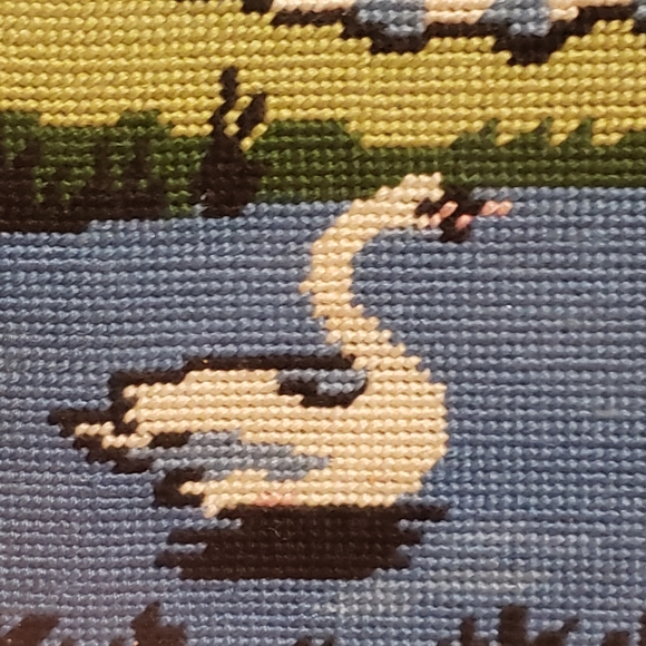 Vintage Framed Needlepoint Victorian Couple Silhouette - Picture 8 of 8